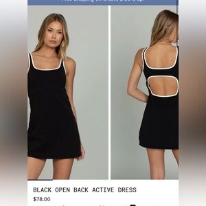 GOLD HINGE BLACK OPEN BACK ACTIVE DRESS (new with tags) - Large